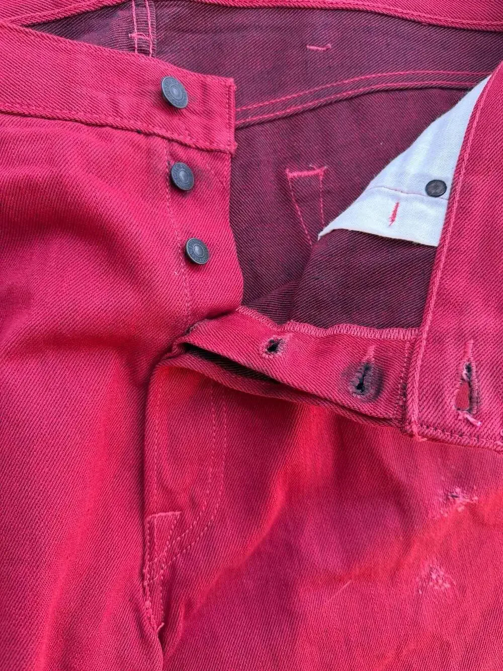 Levi Strauss & Co. 501 Original Fit Red Denim Cut-Off Shorts